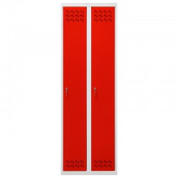 Szafa ubraniowa socjalna Metalkas TG-2MSU-ECO z czerwonymi drzwiami