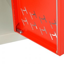 Szafa ubraniowa Metalkas TG-4MSU-ECO z czerwonymi drzwiami