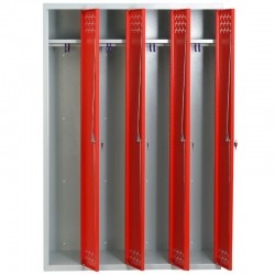 Szafa ubraniowa Metalkas TG-6MSU-ECO z czerwonymi drzwiami